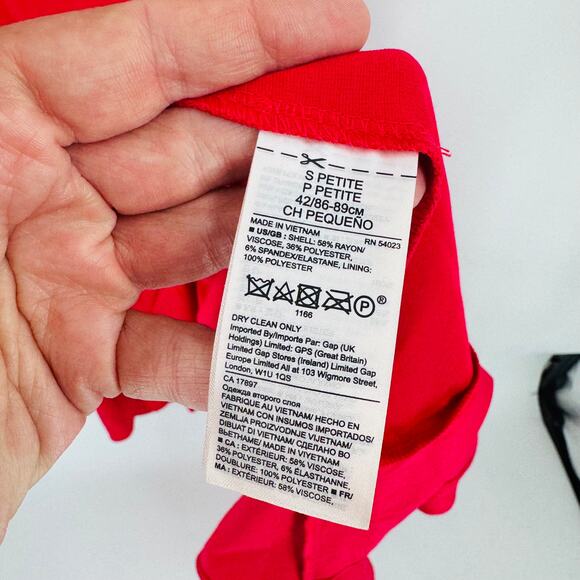 Banana Republic Red Ruffle Wrap Strappy Knit Midi Dress Size Petite S Small - Picture 6 of 7